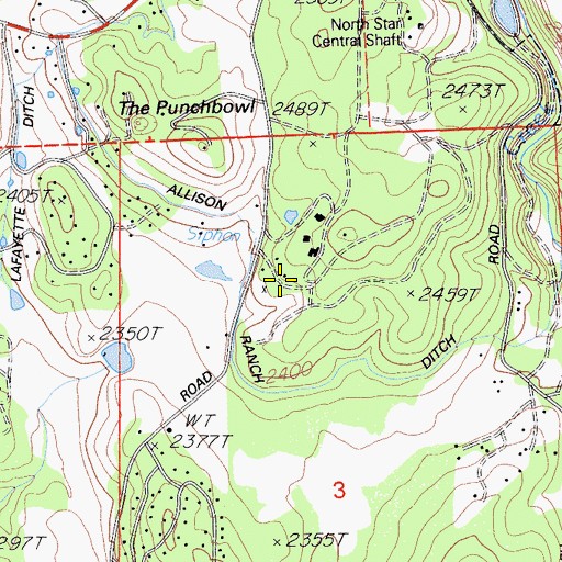 Topographic Map of North Star Mine, CA