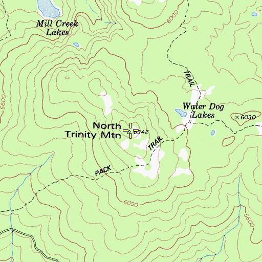 Topographic Map of North Trinity Mountain, CA
