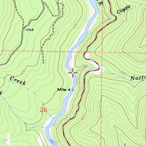 Topographic Map of Norton Creek, CA