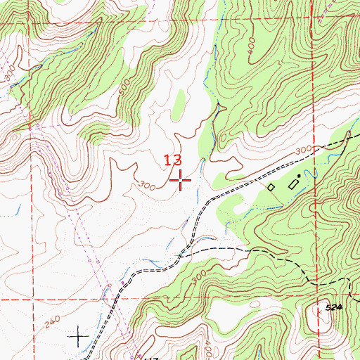 Topographic Map of Nugen Canyon, CA