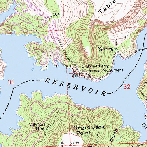 Topographic Map of O Byrne Ferry Historical Monument, CA
