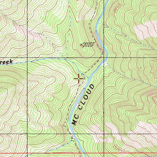 Topographic Map of Oak Creek, CA