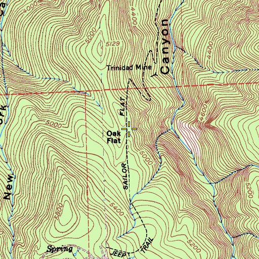 Topographic Map of Oak Flat, CA