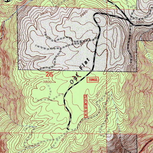 Topographic Map of Oak Flat, CA