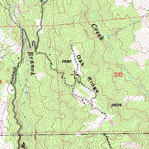 Topographic Map of Oak Ridge, CA