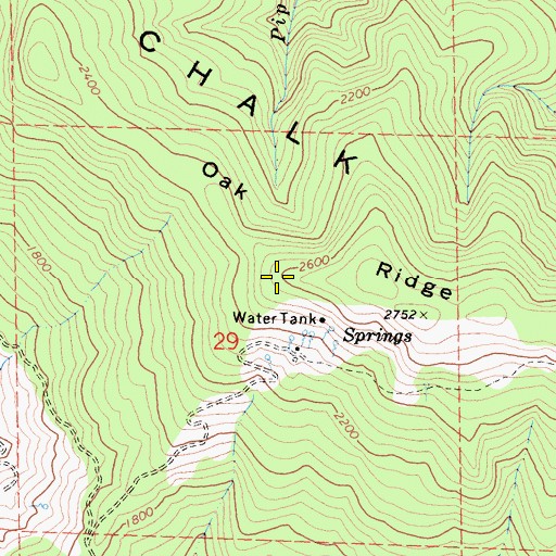 Topographic Map of Oak Ridge, CA