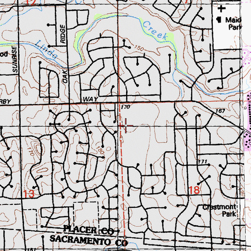 Topographic Map of Oakmont High School, CA