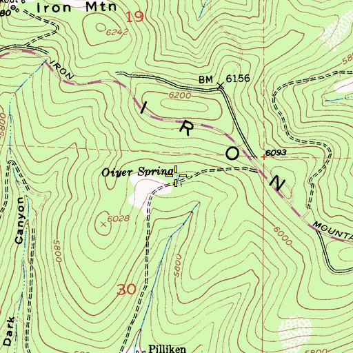 Topographic Map of Oiyer Spring, CA