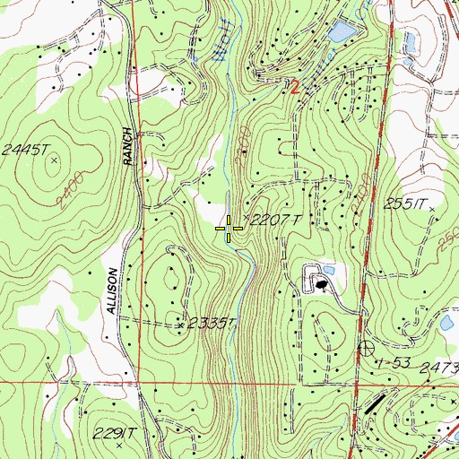 Topographic Map of Old Allison Ranch Mine, CA