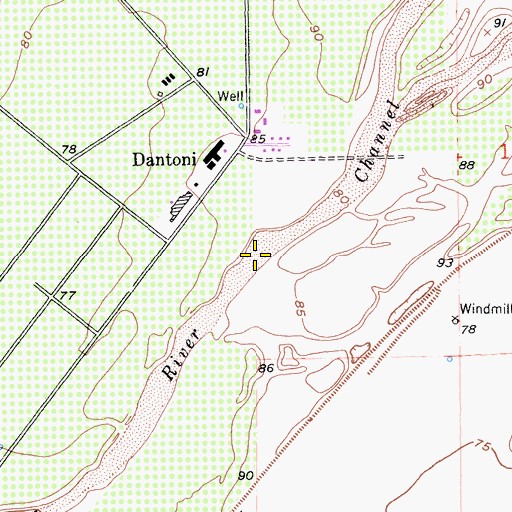 Topographic Map of Old River Channel, CA