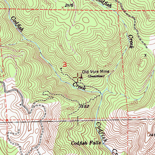 Topographic Map of Old Vore Mine, CA