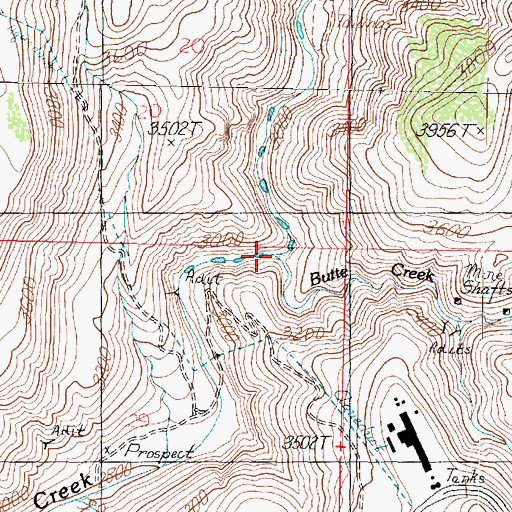 Topographic Map of Butte Creek, AZ