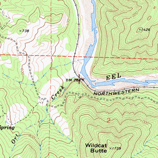 Topographic Map of Ort Creek, CA