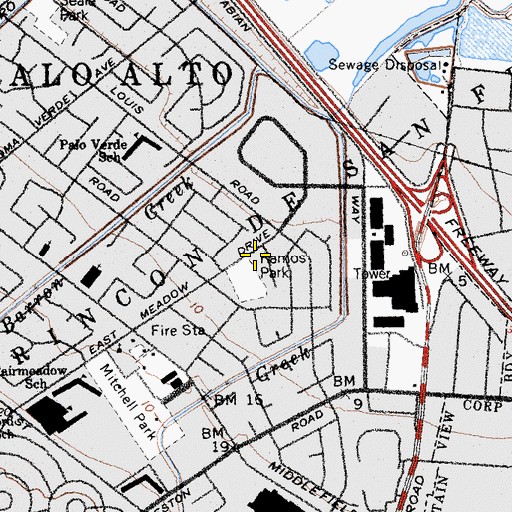 Topographic Map of Ortega School (historical), CA