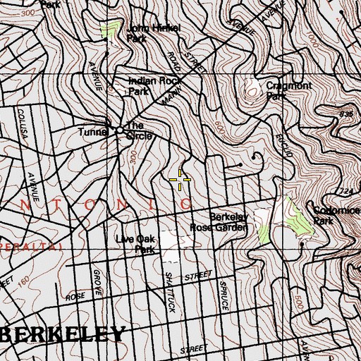 Topographic Map of Oxford Elementary School, CA