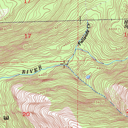 Topographic Map of Palisade Creek, CA
