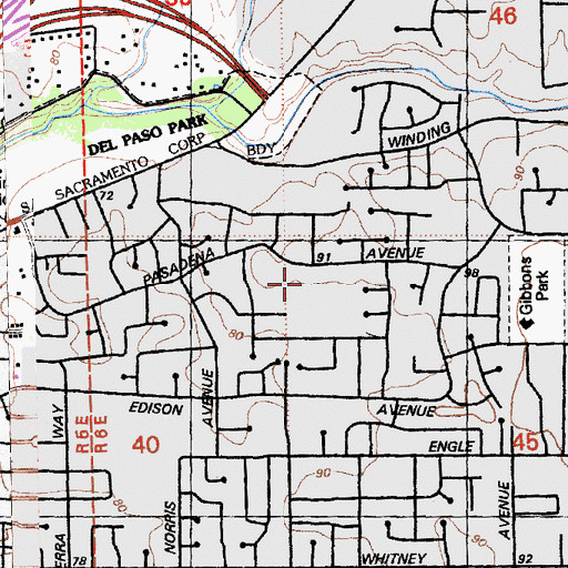 Topographic Map of Pasadena Avenue Elementary School, CA