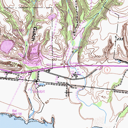Topographic Map of Peasley Gulch, CA