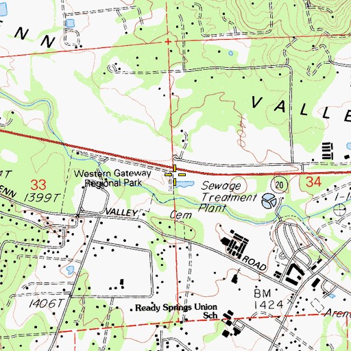 Topographic Map of Penn Valley, CA