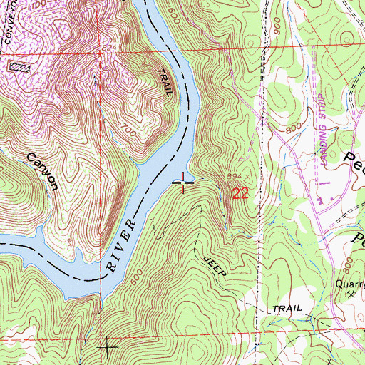 Topographic Map of Peoria Creek, CA