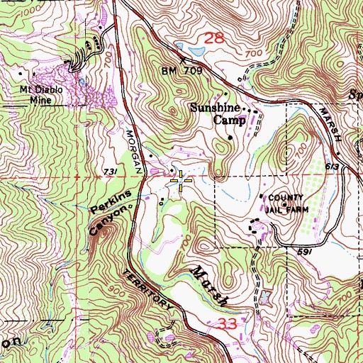 Topographic Map of Perkins Canyon, CA