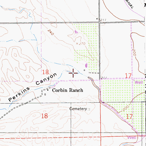 Topographic Map of Perkins Canyon, CA
