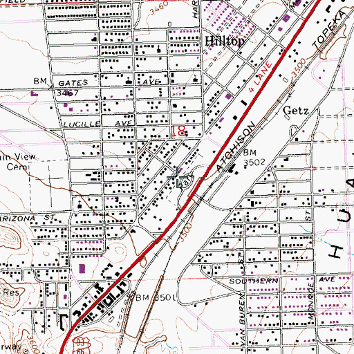 Topographic Map of Lewis Kingman Park, AZ