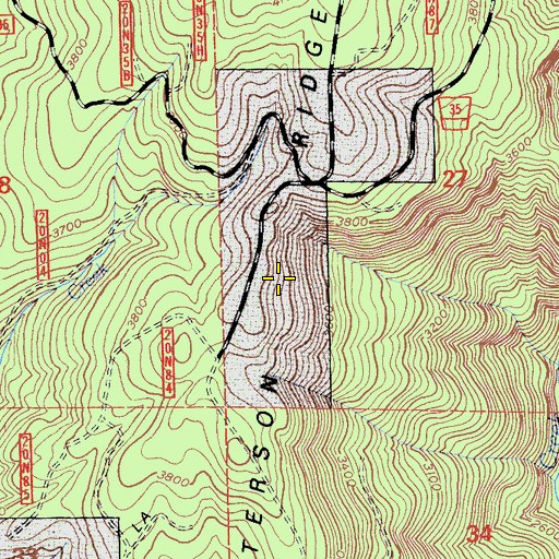 Topographic Map of Peterson Ridge, CA