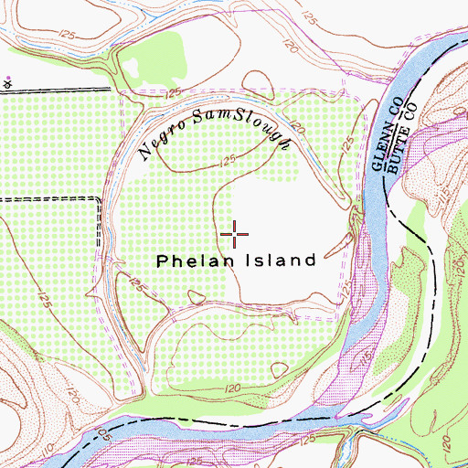 Topographic Map of Phelan Island, CA