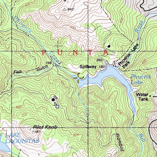 Topographic Map of Phoenix Creek, CA