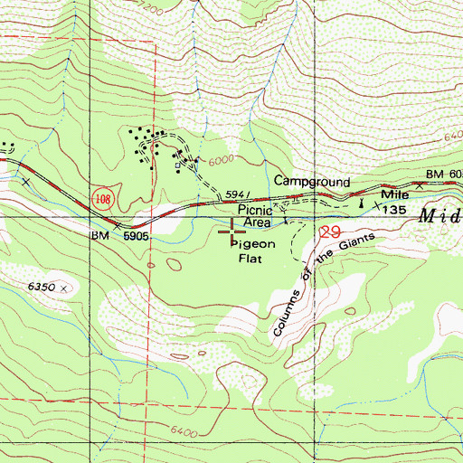 Topographic Map of Pidgeon Flat, CA