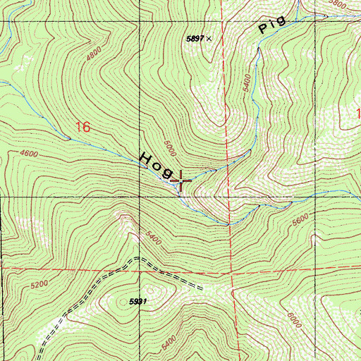 Topographic Map of Pig Canyon, CA
