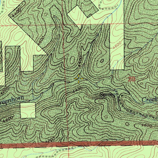 Topographic Map of Pine Creek, CA
