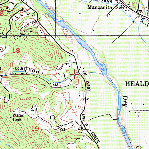 Topographic Map of Pine Ridge Canyon, CA