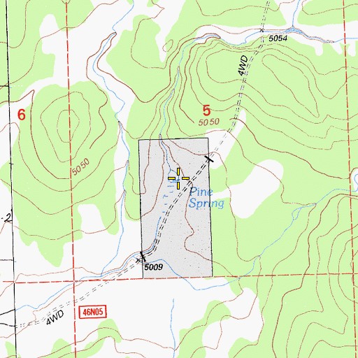 Topographic Map of Pine Spring, CA