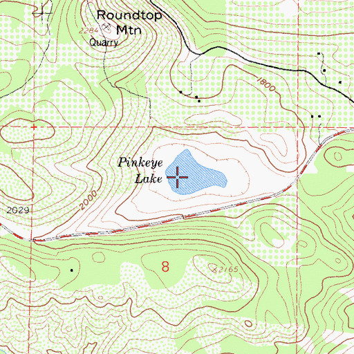 Topographic Map of Pinkeye Lake, CA