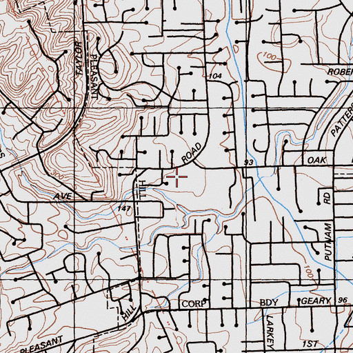 Topographic Map of Pleasant Hill Elementary School, CA