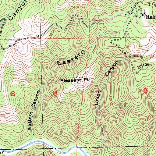 Topographic Map of Pleasant Point, CA