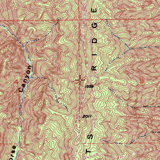 Topographic Map of Pleasants Ridge, CA
