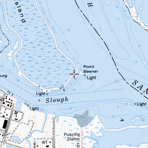 Topographic Map of Point Beenar, CA