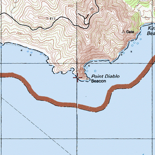 Topographic Map of Point Diablo, CA