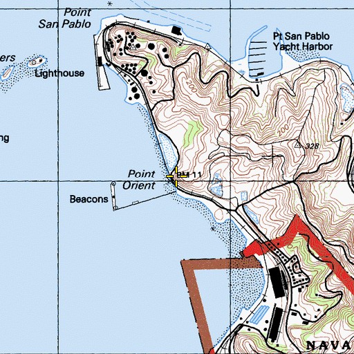 Topographic Map of Point Orient, CA