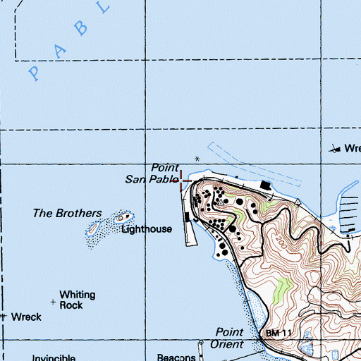 Topographic Map of Point San Pablo, CA