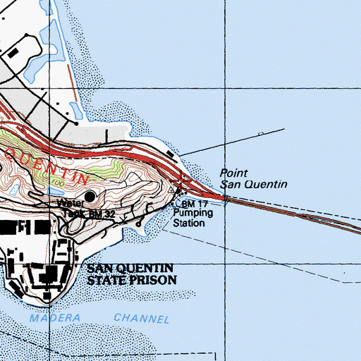 Topographic Map of Point San Quentin, CA