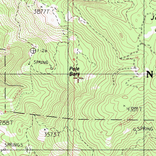 Topographic Map of Pole Bars, CA
