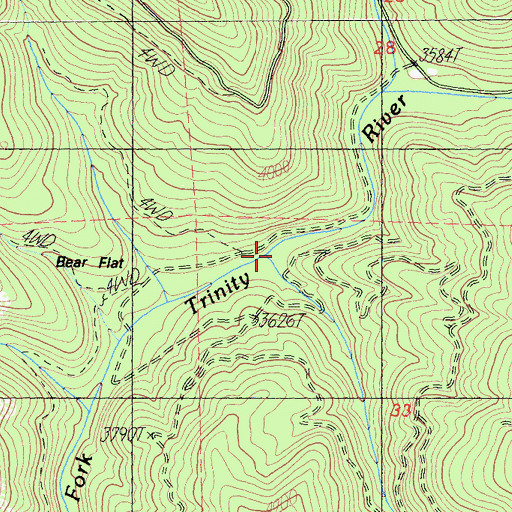 Topographic Map of Pond Lily Creek, CA