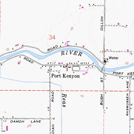 Topographic Map of Port Kenyon, CA