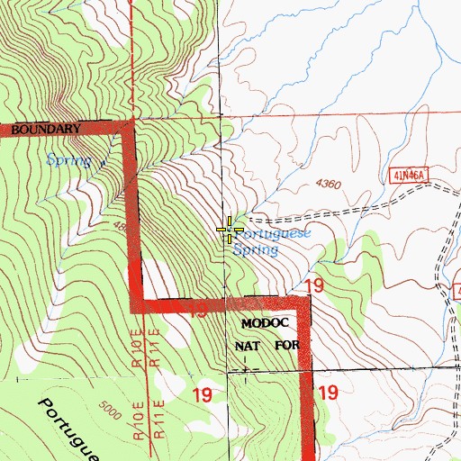 Topographic Map of Portuguese Spring, CA