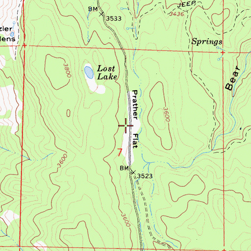 Topographic Map of Prather Flat, CA