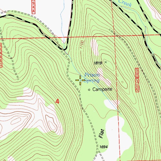 Topographic Map of Prison Spring, CA